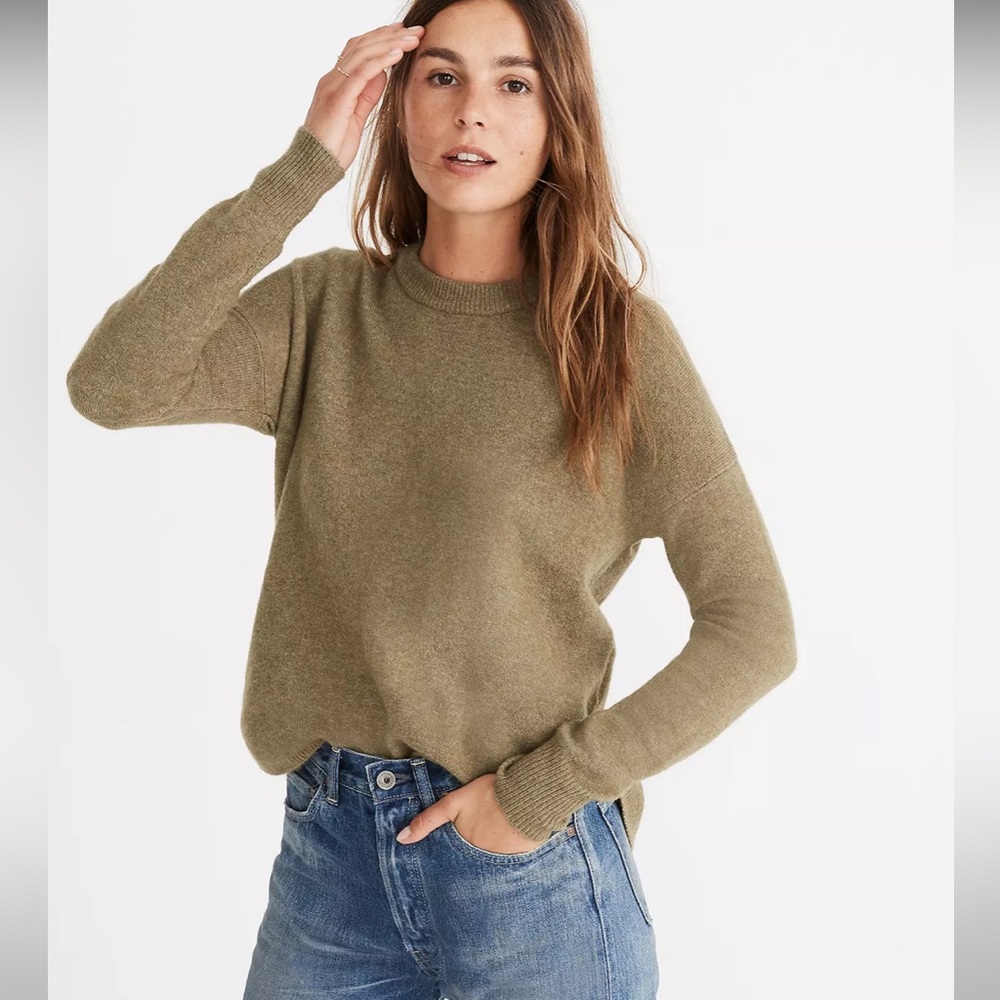 Madewell Westlake Pullover Sweater in Heather Fern